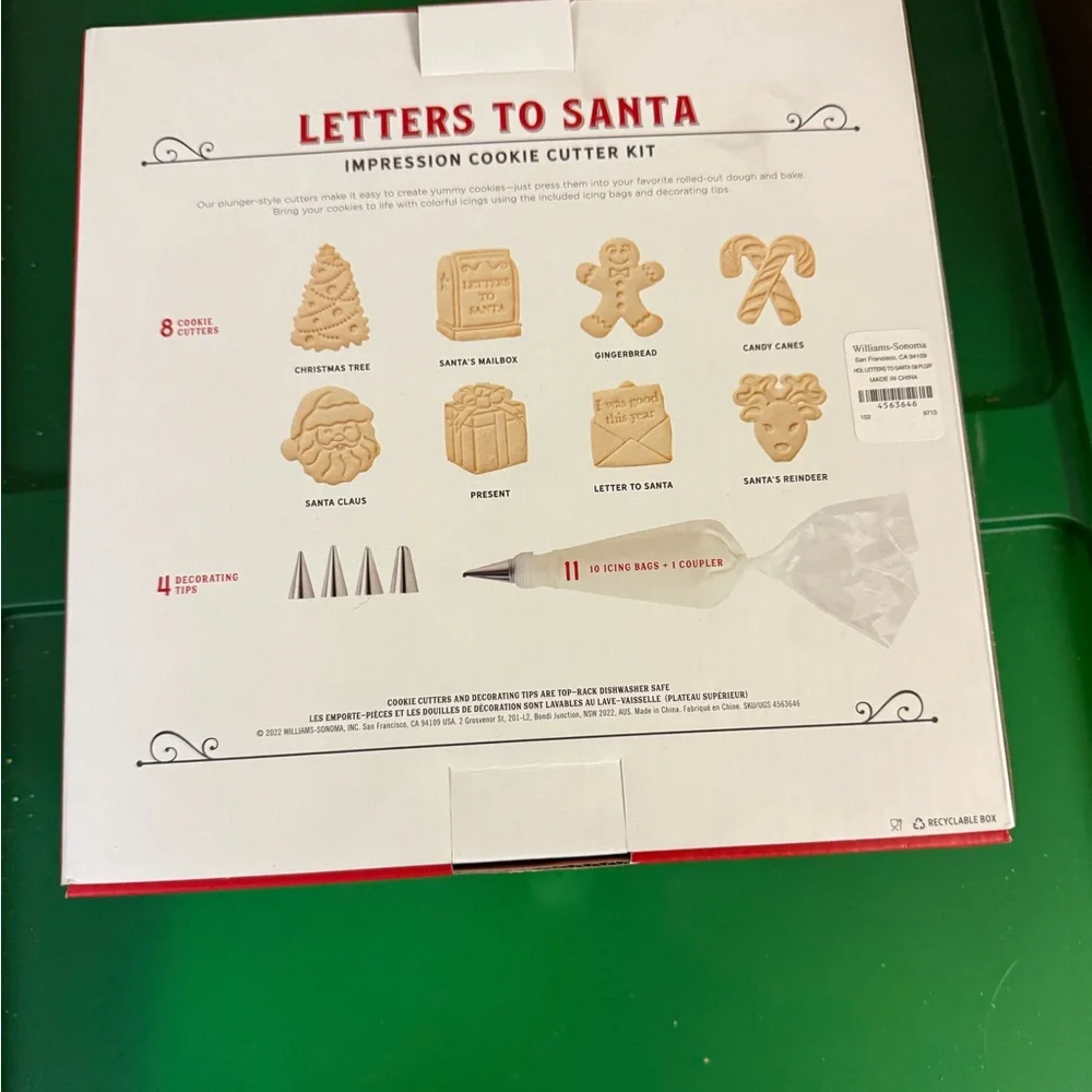 Williams Sonoma Letters to Santa Cookie Cutter Set